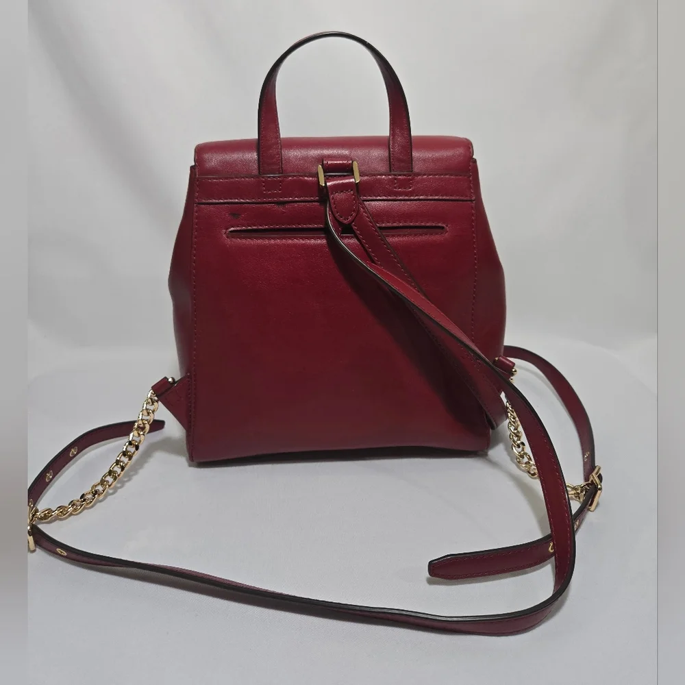 Michael Michael Kors Whitney Maroon MD Backpack Leather Purse